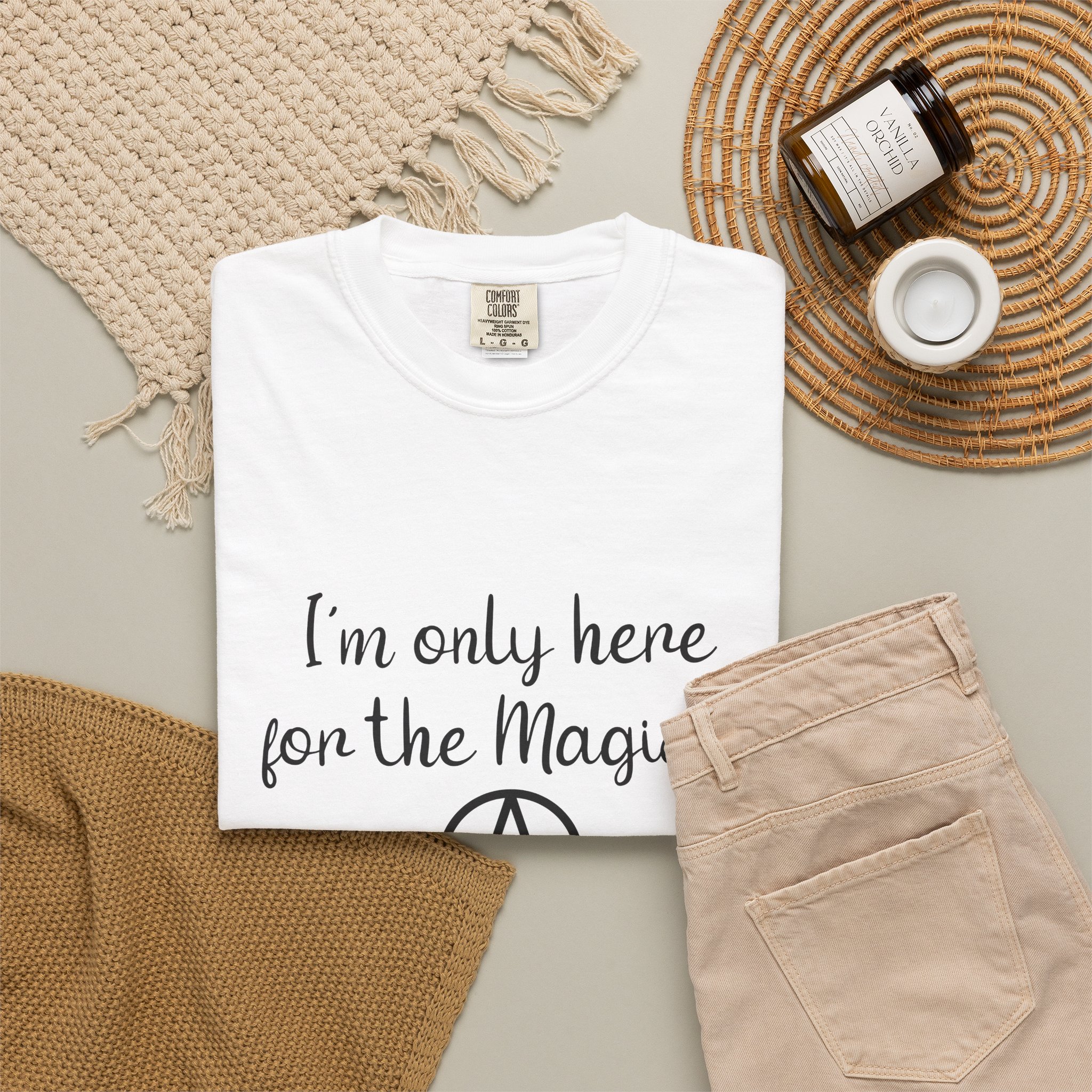 I'm Only Here for the Magic | Unisex Garment-Dyed T-shirt - Image 2